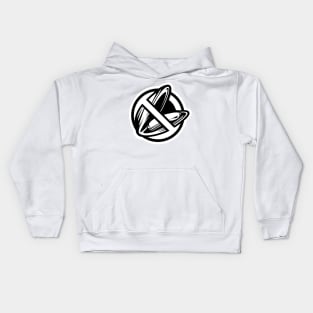 White Anti Mussel Symbol Kids Hoodie